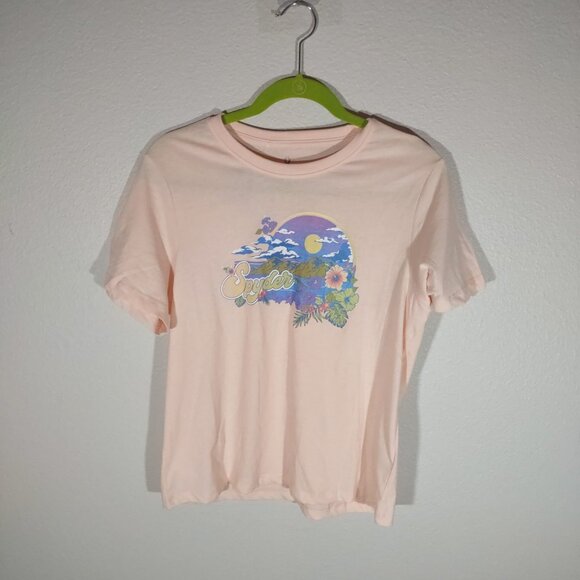 Spyder Women's Peach Blush Short Sleeve Graphic T-Shirt Size Large - Picture 1 of 8